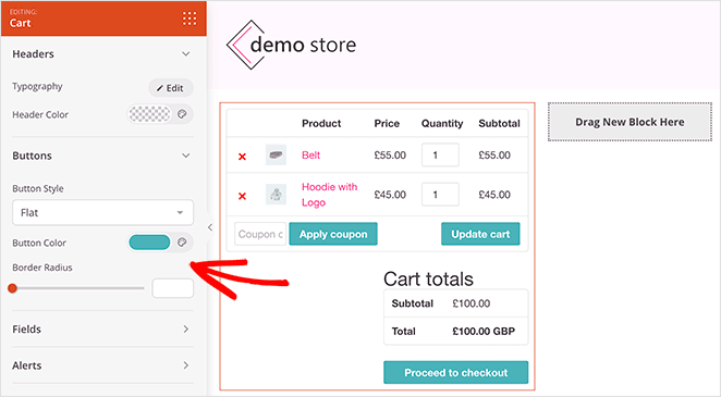 personnalisez votre panier d'achat woocommerce