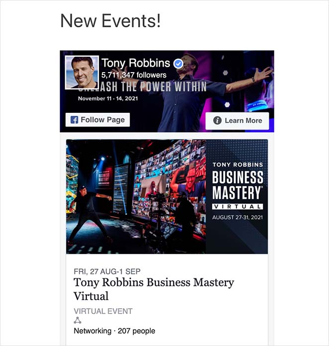 Example of embed Facebook events on WordPress without a plugin