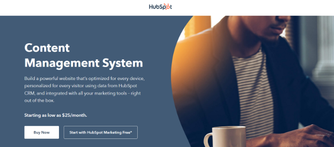 hubspot CMS et la page d'accueil des meilleurs constructeurs de sites web