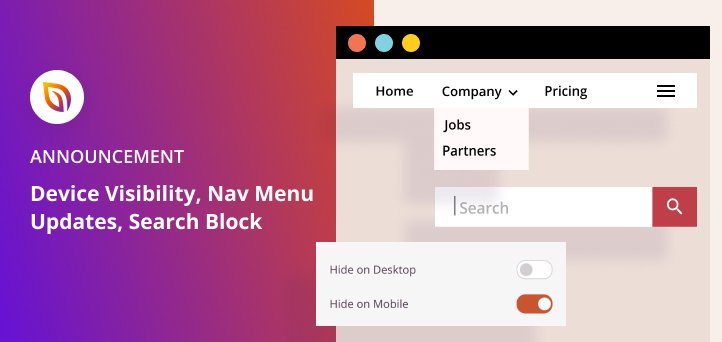 [Announcement] Device Visibility, Updated Nav Menus + Search Forms