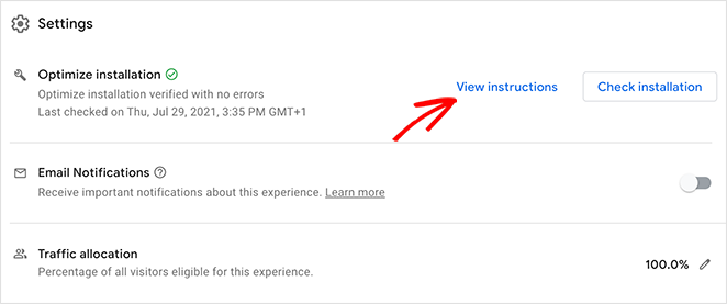 view-google-optimize-installation-insructions - SeedProd View google optimize installation instructions