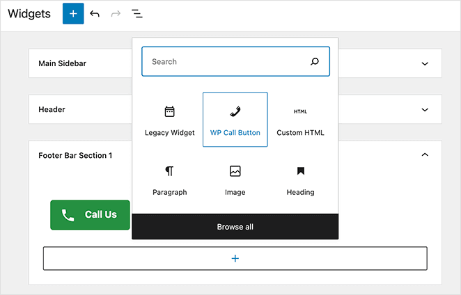 Add the click to call button sidebar widget