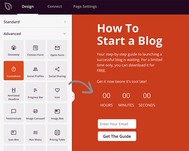 Add a countdown timer to your gated content landing page