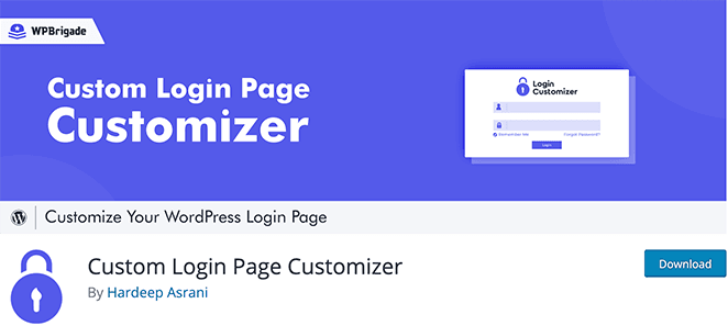 Custom WordPress login page customizer