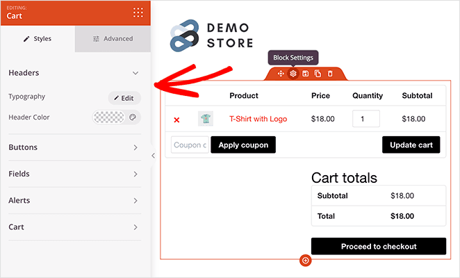 Cutomize woocommerce cart block