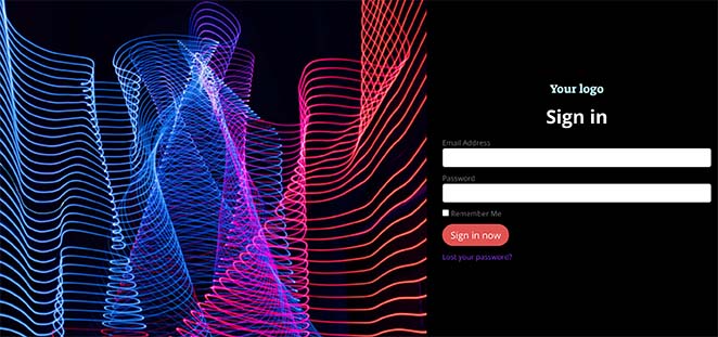cyber-login-page-template - SeedProd Cyber responsive login page template WordPress