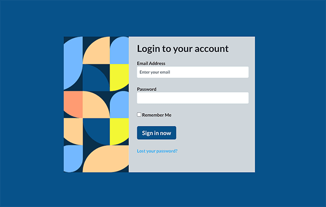 Geo boxed compact login page template