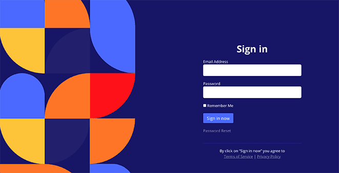 Geo login page template