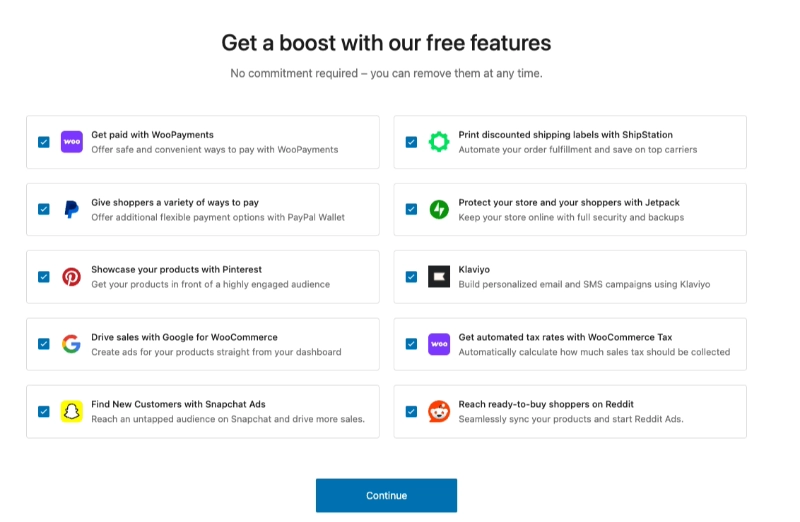 Install optional WooCommerce features