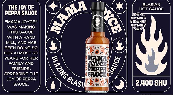 Mama Joyce Peppa Sauce one page website examples