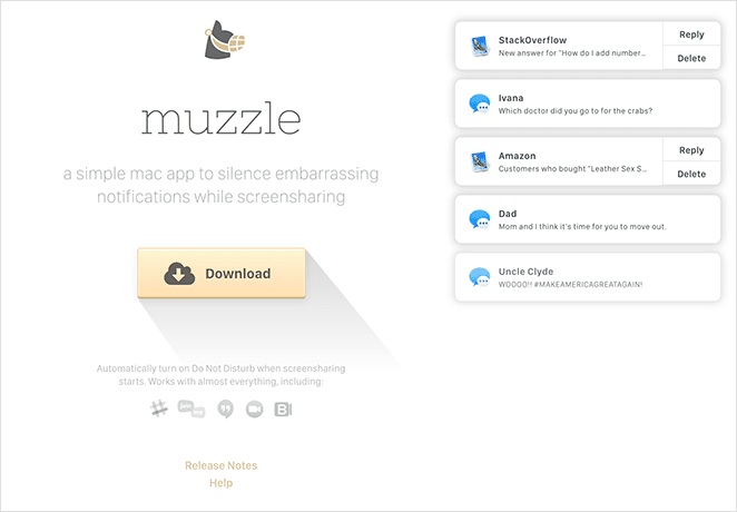 Muzzle SaaS landing page example