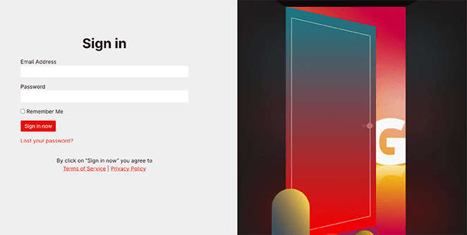 Peekaboo login page template