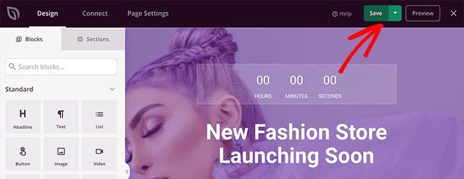 Save your woocommerce coming soon page