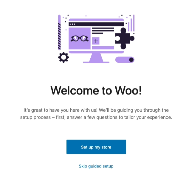WooCommerce guided setup wizard