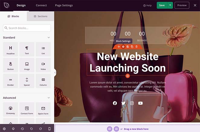 SeedProd woocommerce coming soon page builder