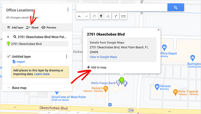 Add multiple Google Map locations