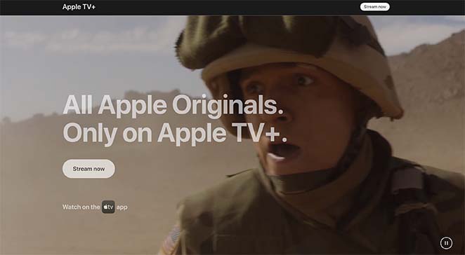 Apple TV free trial landing page design