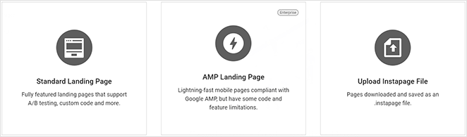 Create a new Instapage landing page