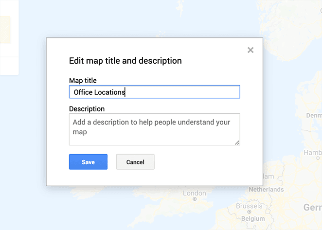 Edit map title and description