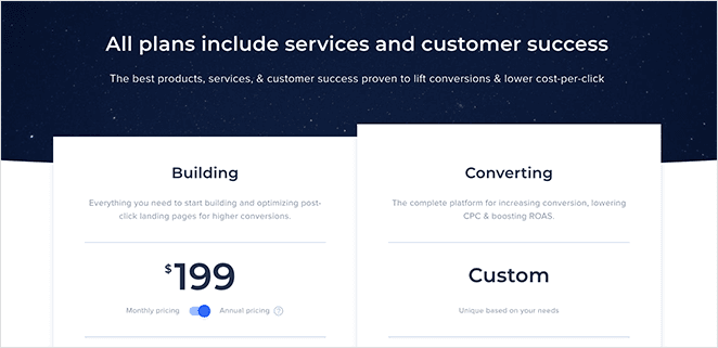 instapage-pricing - SeedProd Instapage pricing