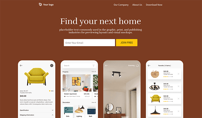 Real estate landing page templates