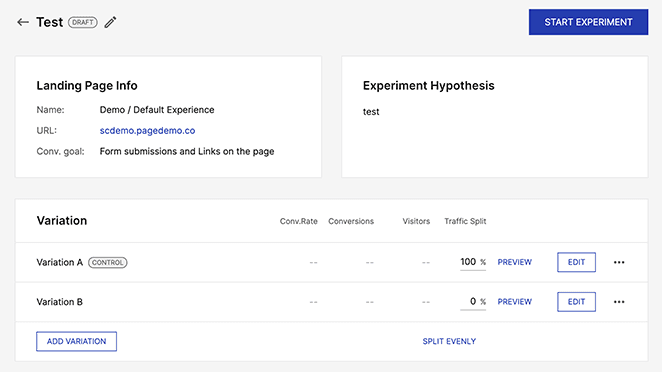 instapage-split-testing - SeedProd Instapage split testing