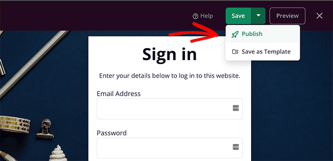 Publish your custom login page in WordPress