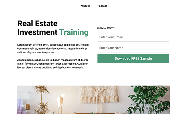 real estate sales page template