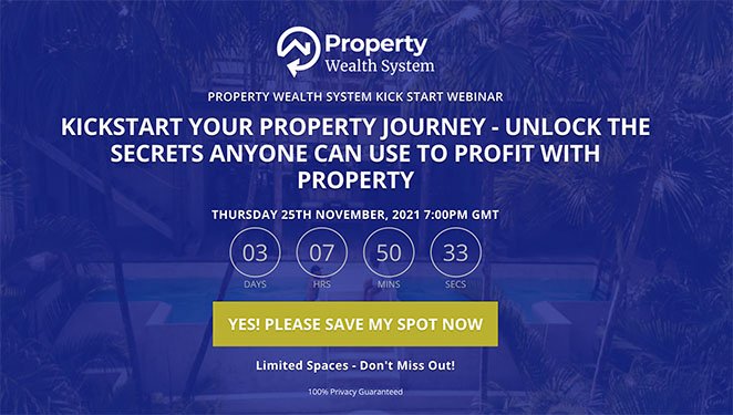 Real estate webinar landing page