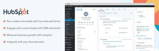 hubspot wordpress plugin contact form builder