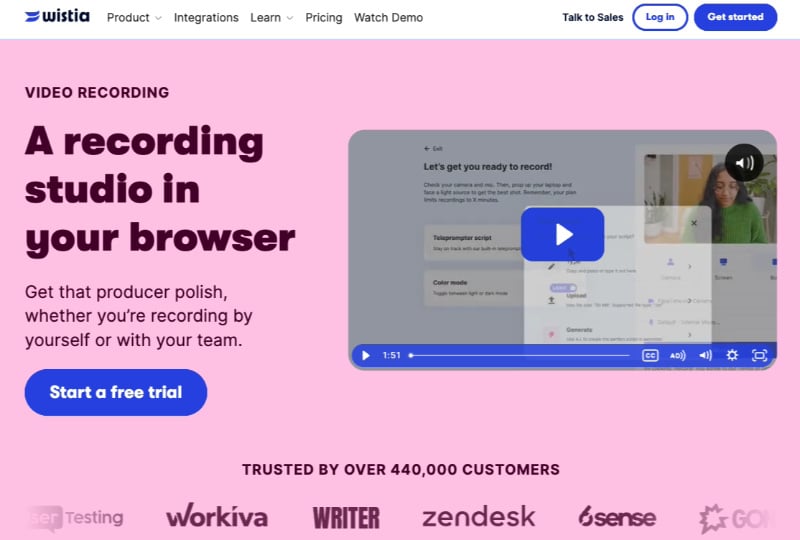 Wistia Google Ads landing page with message match