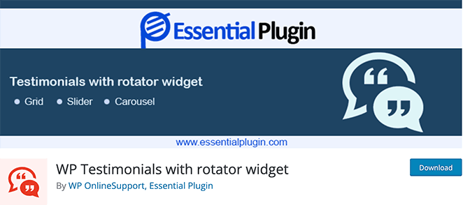 WP Testimonials Rotator plugin