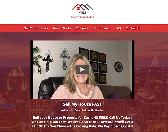 YHM Property Solutions Real estate landing page examples