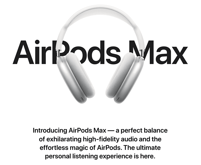 apple-product-landing-page-example - SeedProd apple product landing page examples