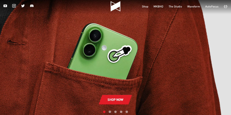 MKBHD YouTuber landing page example