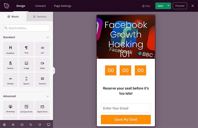 Preview your landing page for facebooks ads on mobile devices