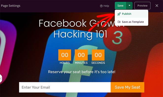 publishfacebookadslandingpage SeedProd Publish your landing page for facebook ads