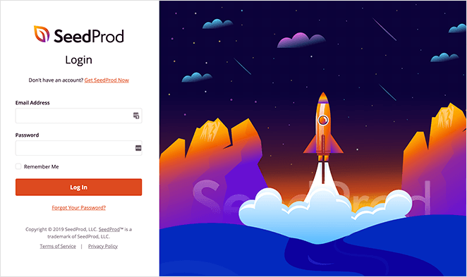 SeedProd login page example