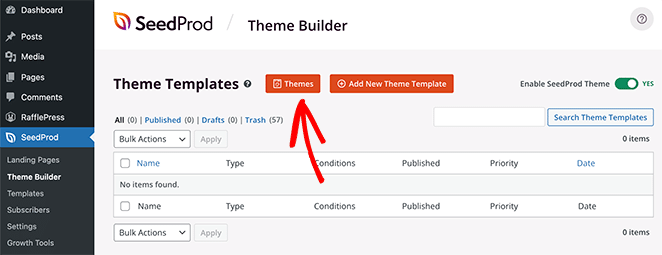 Add a custom theme template in seedprod