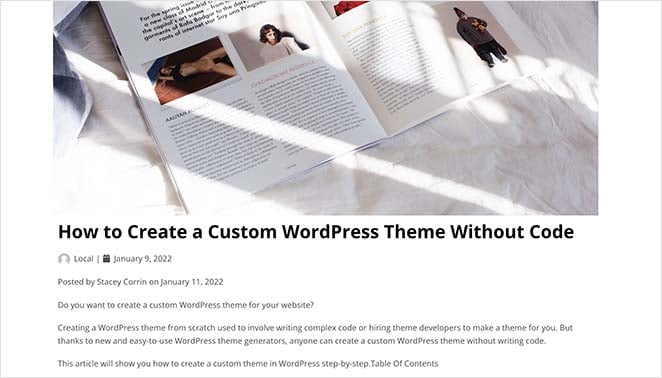 WordPress custom post template