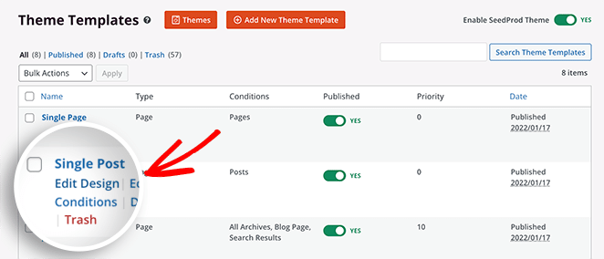 edit-custom-single-post-template-wordpress - SeedProd edit single post template WordPress