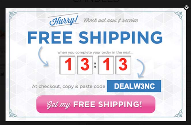 free shipping lead magnet example