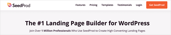 SeedProd website header