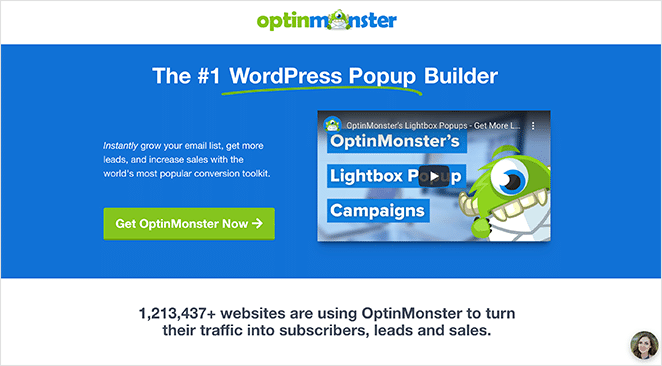 Optin Monster PPC landing page example