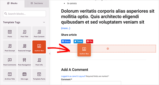 Ajouter le bloc de la boîte de l'auteur à WordPress