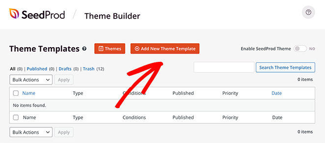 Add a new theme template in seedprod