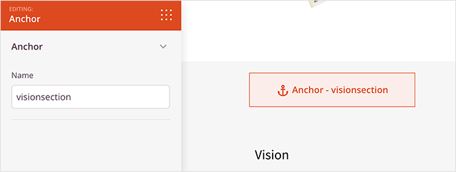 Anchor block settings