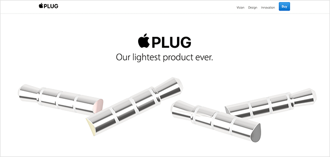 apple-plug-parody - SeedProd apple plug parody