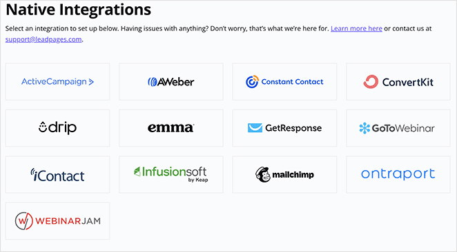 leadpages integrations