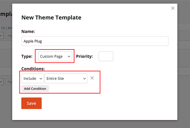 Add the custom page type and include on entire site